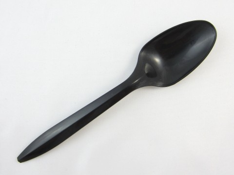 Deluxe Medium-Weight Plastic Teaspoon, Black, 1000/Carton