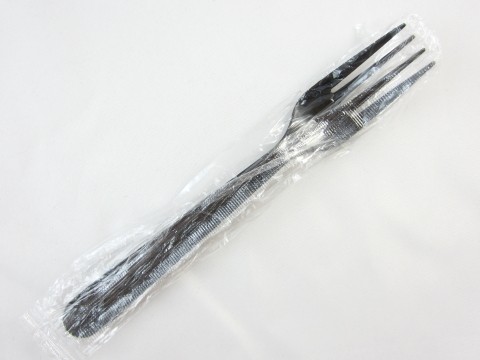 Individually Wrapped Heavy Weight Plastic Fork, Black, 1000/Carton