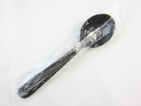 Individually Wrapped Heavy-Weight Plastic Soupspoon, Black, 1000/Carton