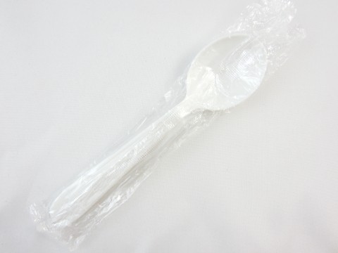 Individually Wrapped Heavy-Weight Plastic Soupspoon, White, 1000/Carton