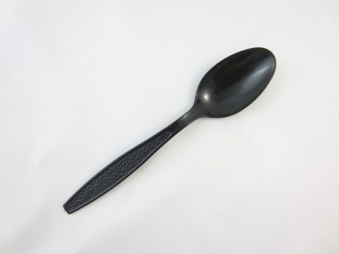 Extra Heavy-Weight Polystyrene Teaspoon, Black, 1000/Carton