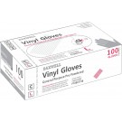 Lightly Powdered Vinyl Gloves, Large, Clear, 100/Box